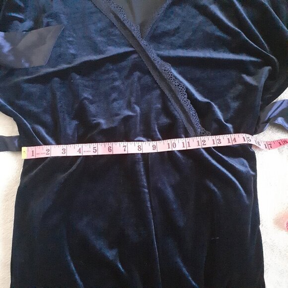 Petite Plume Women's Navy Blue Velour Jumpsuit Medium - Picture 12 of 14